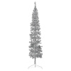 Umelý vianočný polovičný stromček s podstavcom strieborný 210cm-ForU-344597
