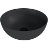 Polysan BANERA ROUND umývadlo na dosku, liaty mramor, priemer 39cm, antracit mat, 14337.51