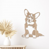 dřevo života Drevená dekorácia psa Corgi Rozmery - cm: 30x40, Zvoľte farbu dekoru: Dub Sonoma