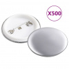 vidaXL Komponenty na výrobu odznakov 500 sád, 37 mm - Srieborná - 63097-17969