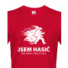 Hasičské tričko Som hasič. Keď utekám, utekaj za mnou, Barva Červená Bezvatriko.cz 0199