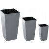 Záhradný kvetináč - Sada 3 hrnce Finesse 30 + 25 + 19 - Antracitový lesk (Sada 3 hrnce Finesse 30 + 25 + 19 - Antracitový lesk)