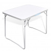 Skladací kempingový stôl s kovovým rámom 80 x 60 cm - Biela - 12936-154630