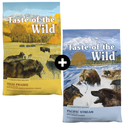 Taste of the Wild "MOJE COMBO" 2 x 12,2 kg (High Prairie + Pacific Stream)