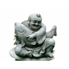 Záhradná figúrka - Záhradná postava betón Buddha s rybami (Záhradná postava betón Buddha s rybami)