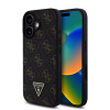 Guess PU kožený zadný kryt 4G Triangle Metal Logo pre iPhone 16 Black