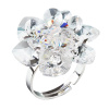 Evolution Group Strieborný prsteň s krištáľmi Swarovski biely kvietok 35012.1