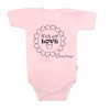 Body krátky rukáv Baby Nellys, Made with love, ružové - 80 (9-12m)