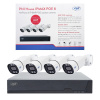 Súprava video sledovania PNI House IPMAX POE 8, NVR so 4 portami POE a 4 8MP IP kamerami, IP66