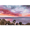 Vymalujsisam.sk Maľovanie podľa čísiel - Červený západ slnka nad morom Veľkosť: 40x60cm, Rám: Bez rámu, iba zrolované plátno