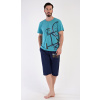 Vienetta MAN Pánske pyžamo bermudy Dominik Farba: Zelená, Veľkosť: XL