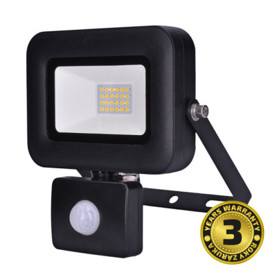 Solight WM-20WS-L LED reflektor PRO 20W, 1840lm, 5000K, IP44, čierna, so senzorom