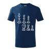 Šachové figúrky kreslené - Tričko detské bavlnené - 146 cm/10 rokov ( Polnočná modrá )