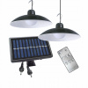 VONKAJŠIA LED LAMPA SOLÁRNY LUSTER ČIERNA ZÁVESNÁ DO ZÁHRADY + DIAĽKOVÝ OVLÁDAČ