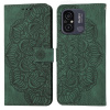 Peňaženkové kožené puzdro Mandala Embossed na Xiaomi Redmi 12C - Zelená