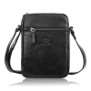 Pánska malá kožená taška cez rameno Paolo Peruzzi čierna