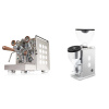 Rocket Espresso Appartamento, white, walnut + Rocket Espresso FAUSTINO 3.1, white
