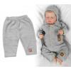 Pletené nohavice Hand Made Boy, Baby Nellys, sivé, veľ. 74 Baby Nellys