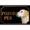 Zlatý retríver - Kovová tabuľka POZOR PES