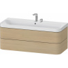 DURAVIT Happy D.2 Plus c-shaped závesná skrinka s nábytkovým umývadlom s dvomi otvormi, 2 zásuvky, 1175 x 490 x 480 mm, dub Mediterrane, HP4349E71710000