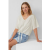 Skrátená blúzka z ľanovej zmesi Relaxed Fit s.Oliver 2165746 0750 Farba: Béžová, Veľkosť: 34