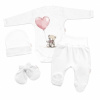 Baby Nellys Súprava do pôrodnice pre bábätko 4D Teddy Love, biela/ružová