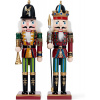 The Twiddlers Vianoční luskáčikovia – kráľ a trúbkar, sada 2 drevených dekorácií v tradičných farbách, 30 cm