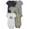 CARTERS CARTER'S Body krátky rukáv Cactus & Buffalo chlapec 5ks NB/ veľ. 56