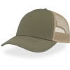 Atlantis | Rapper Canvas-S, 5 panelová Trucker šiltovka, zelená Olive - hnedá Khaki
