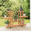 vidaXL Stojan na kvetiny s kolieskami 110x25x78 cm masívna jedľa - Hnedá - 60754-15681