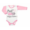 Body dlhý rukáv s vtipným textom Baby Nellys Psst! Dobíjím baterie holka