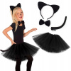 Dievčenský kostým - Sada 4E Kitty Cat Dress Sukňa + uši kapely (Sada 4E Kitty Cat Dress Sukňa + uši kapely)