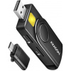 AXAGON vrecková čítačka kontaktných smart kariet USB-C (eObčanka) / SD, MicroSD, SmartCard, SIM / CRE-SMP2A / USB 2.0
