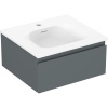 Mexen Orio, kúpeľňová skrinka 50 cm s umývadlom Vela, 1 zásuvka, grafitová matná/biela matná, 91A10-05023-1-BF66-W23M01