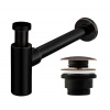 Dizajnový umývadlový sifón s výpusťou click-clack v čiernej vintage farbe