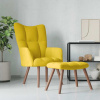 zahrada-XL Relaxačné kreslo s podnožkou horčicovo-žlté zamat 328069