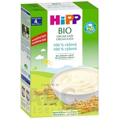 HiPP BIO Obilná KAŠA 100% ryžová nemliečna (od ukonč. 4 .mesiaca) 1x200 g, 4062300380608