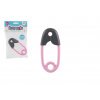 Teddies Hrkálka špendlík plast 12cm šedoružová 12x19cm v sáčku 0m+