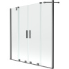 Mexen Velar Duo vaňová zástena dvojkrídlová Posuvný 150 x 150 cm, Priehľadné, gun gray kefovaný - 896-150-000-02-66