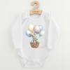 Detské body s potlačou New Baby Králiček s balónikmi Biela 74 (6-9m)
