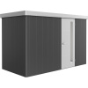 Biohort Plechový domček Neo1D 3.1 štandardné dvere tmavo sivá 348 x 180 cm