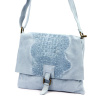 Dámska kožená crossbody kabelka modrá Luka 26-076 Croco