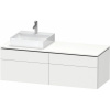 DURAVIT L-Cube závesná skrinka pod umývadlo na dosku (umývadlo vľavo), 4 zásuvky, 1420 x 550 x 482 mm, biela matná, LC4870L18180000