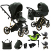 ADAMEX - Kočík kombinovaný Belissa Special Edition Dark Green/Gold +KIDDY Evoluna i-size 2+základňa