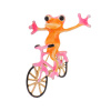 Biju Brošňa žaba na bicykli ružová 9002010-1