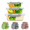 Borosilikátová sklenená nádoba na potraviny 3 ks, viacfarebná, s viečkami