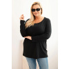 Legínovo Dámska blúzka Plus Size s lodičkovým výstrihom biela Farba: Čierna, Veľkosť: 4XL/5XL