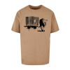 Brandalised - Barcode Leopard Acid Washed Oversize Tee - unionbeige XXL