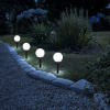 LED solárna lampa - zapichovateľná - guľa , studená biela - O10 cm