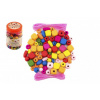 TEDDIES Korálky barevné s gumičkami cca 300 ks v plastové dóze